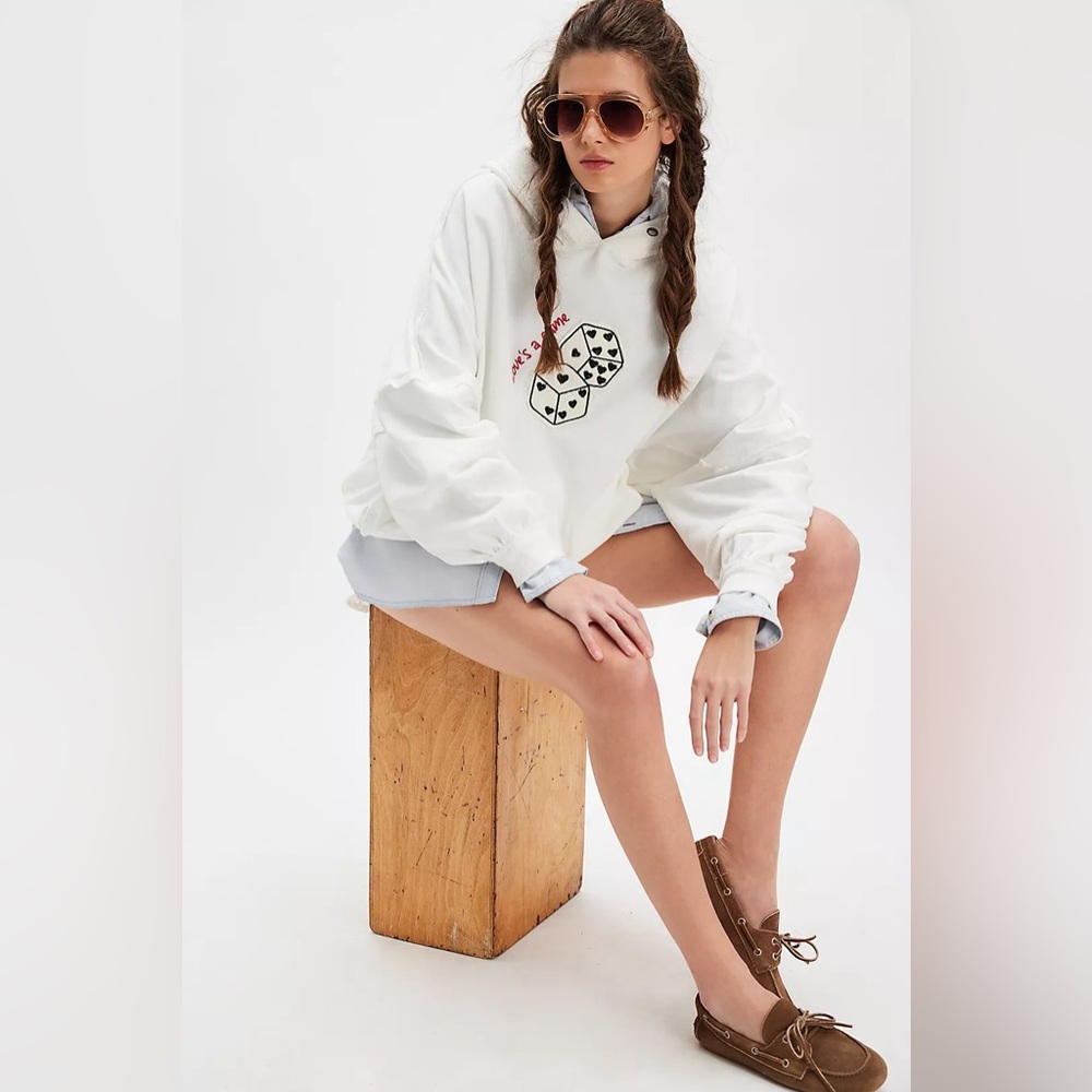 🆕 FREE PEOPLE X TRICIA FIX | LOVE’S A GAME HOODIE | SZ: M